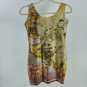 Map Print Mini Dress